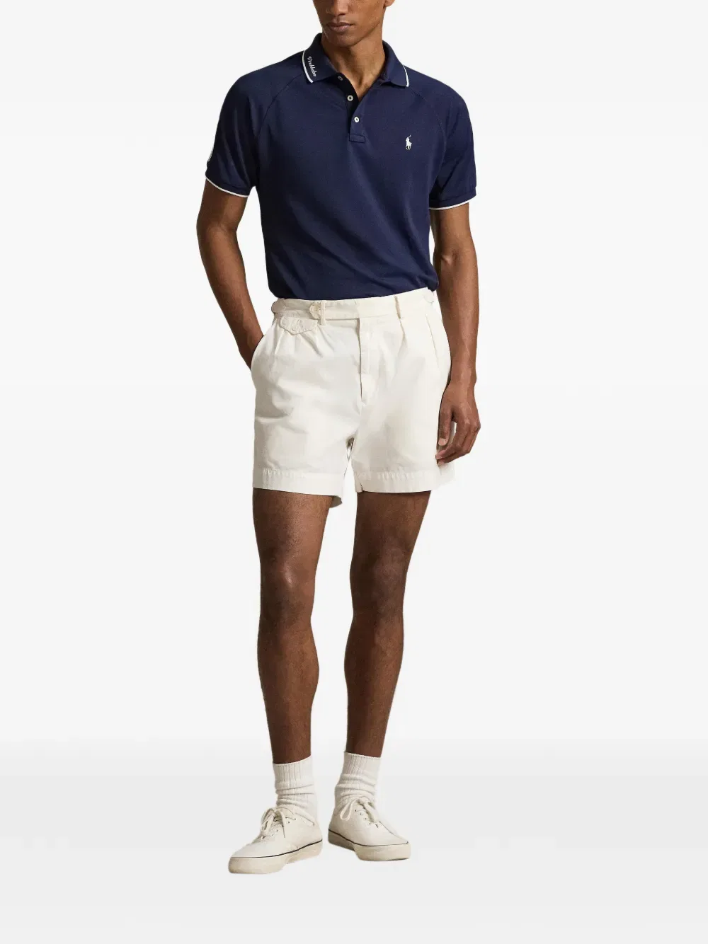 Полосатая рубашка-поло с рукавами реглан Polo Ralph Lauren, синий — фото 2