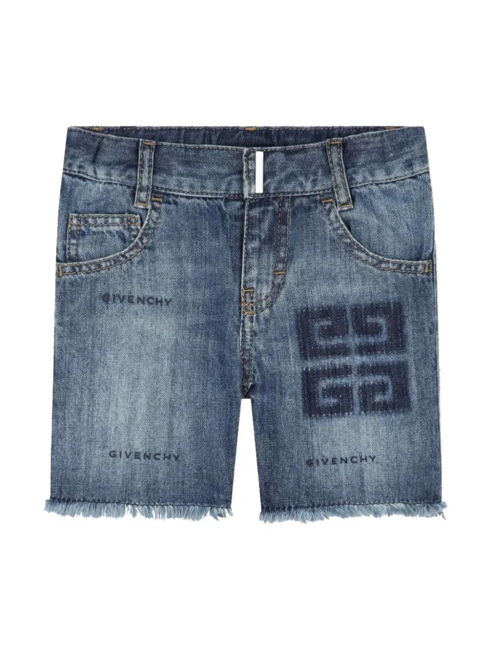 Джинсовые шорты 4G-motif Givenchy Kids, синий