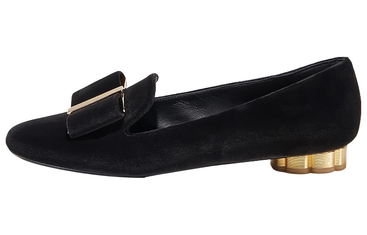 Женские туфли Ferragamo, черный-золотой