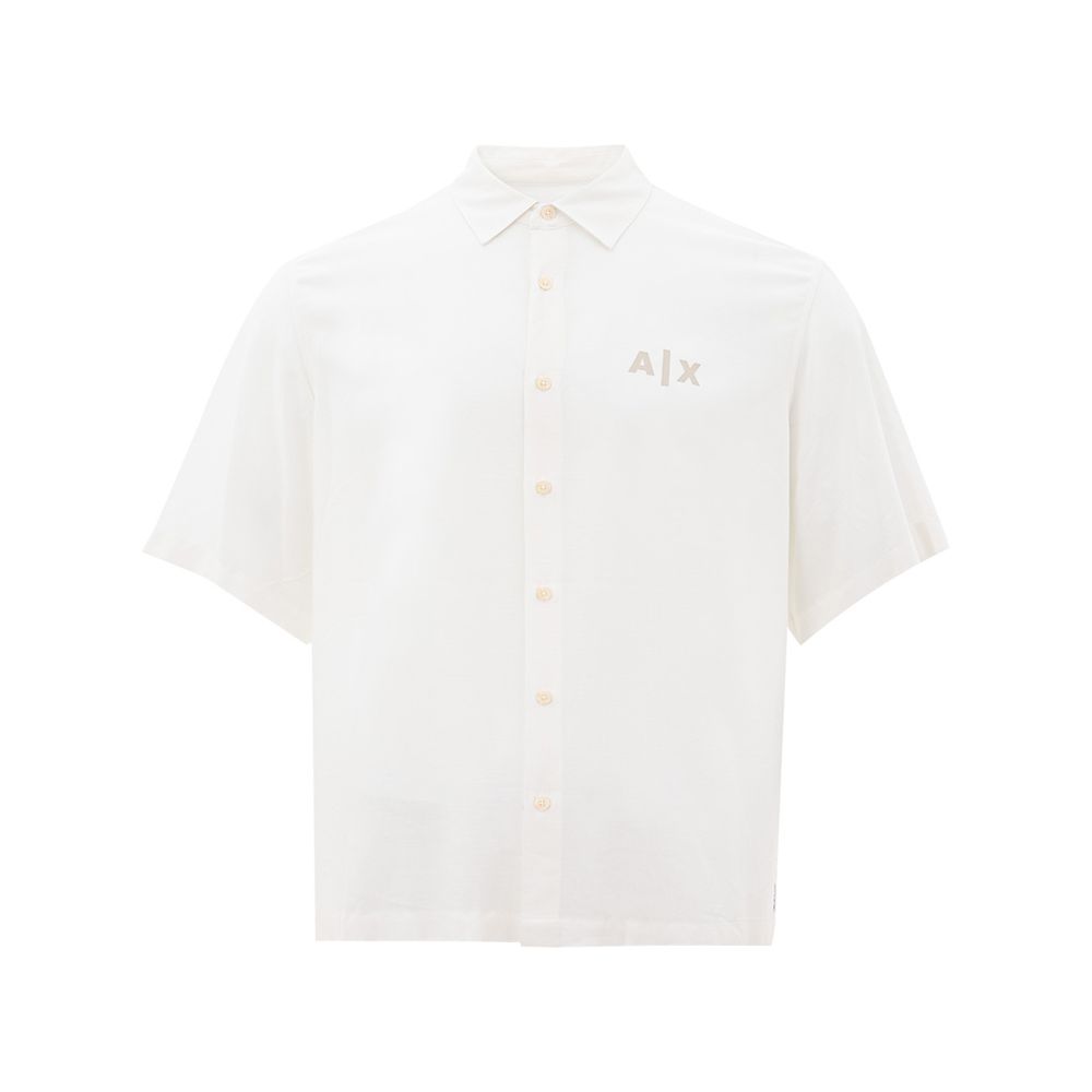

Элегантная белая вискозная рубашка для мужчин Armani Exchange