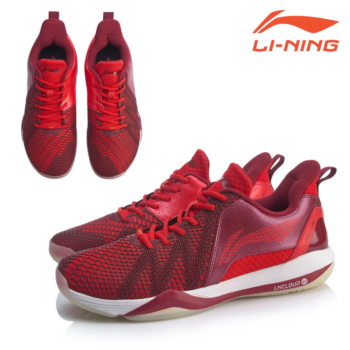 Кроссовки для бадминтона «AYZQ003» от Li-Ning, -3. Red — фото 4