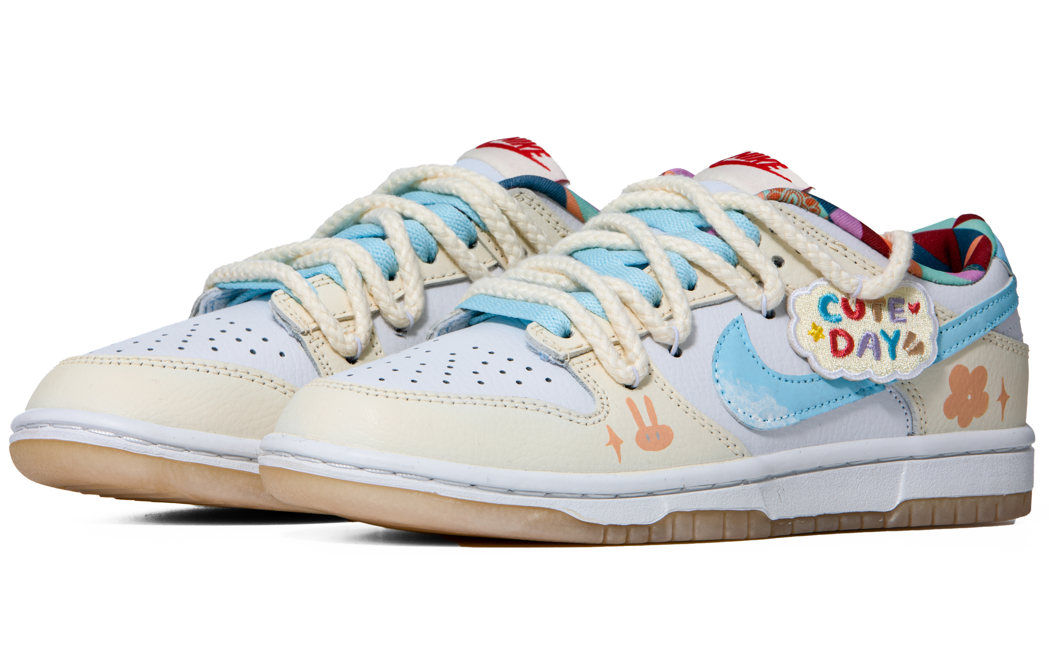 

Кроссовки Nike Dunk Skateboarding Shoes Women's Low-top Yellow/white/blue, желтый/белый/синий