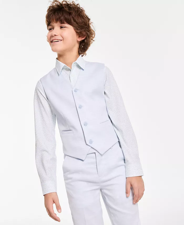 

Жилет костюмный для старших мальчиков Slim Fit Stretch Ocean Sharkskin Calvin Klein, синий