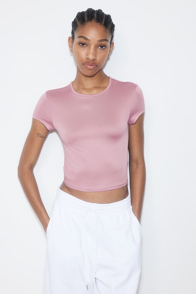 

Облегающая футболка H&M, розовый