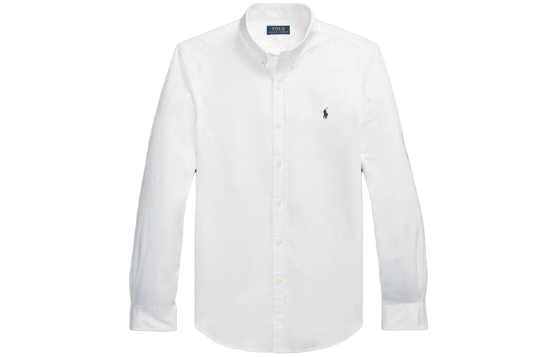 

Рубашка с вышитым логотипом на пуговицах Polo Ralph Lauren, белый
