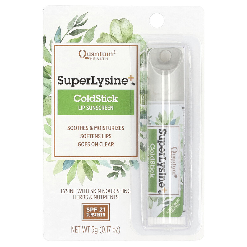 Quantum Health, Super Lysine + , ColdStick, солнцезащитное средство для губ, SPF 21, 5 г (0,17 унции) — фото 2