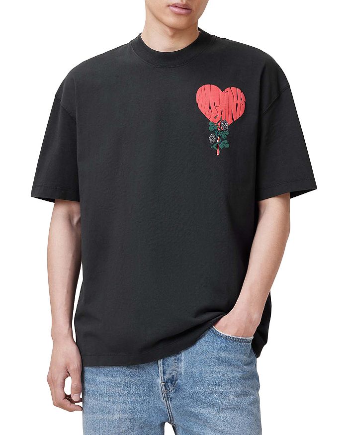 

Футболка с графическим логотипом Sown Cotton Heart ALLSAINTS, черный