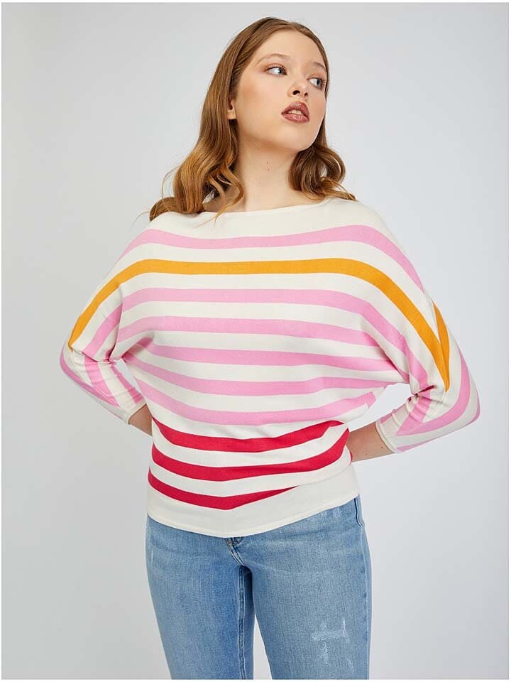 

Пуловер orsay Pullover, цвет Weiß/Rosa