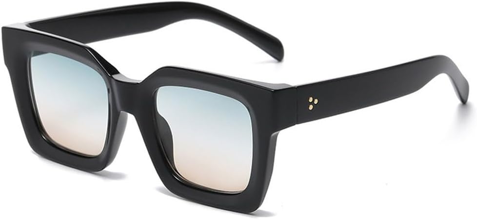 

Мужские винтажные солнцезащитные очки с квадратными заклепками, модные солнцезащитные очки с защитой от УФ-излучения UV400, женские солнцезащитные очки с градиентным покрытием SKFGNX, Black Green Tea