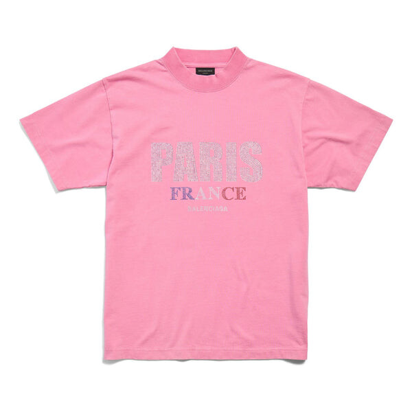 

Футболка paris strass t-shirt small fit 'pink faded' Balenciaga, розовый