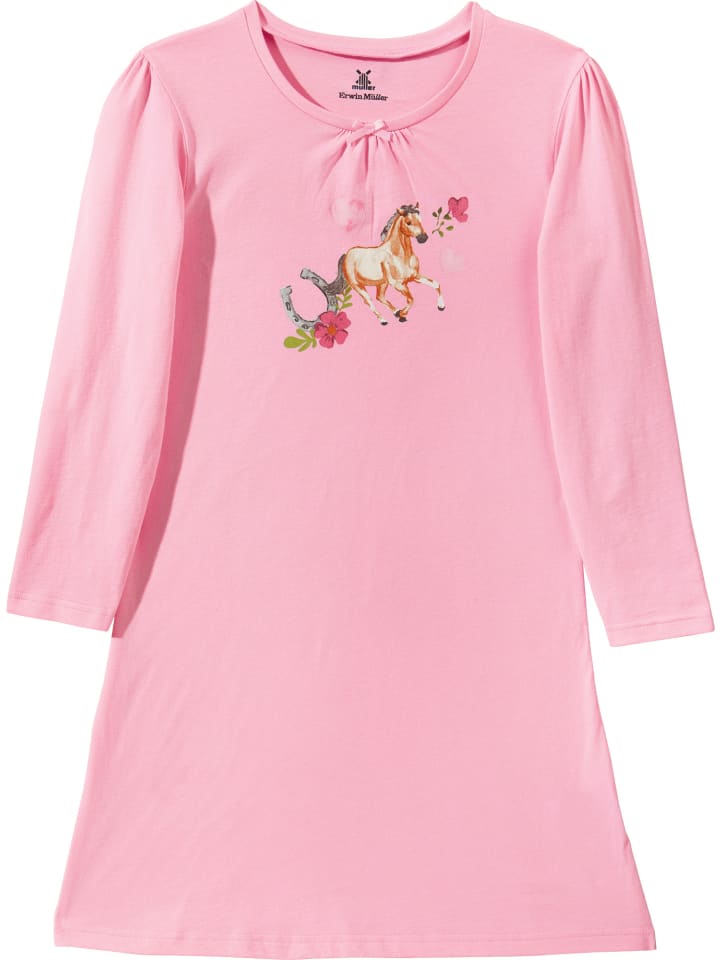 

Детская ночная рубашка из одинарного джерси розового цвета Erwin Müller