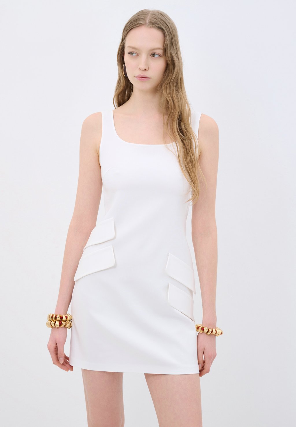 

Повседневное платье SLEEVELESS WITH FLAP DETAIL adL, белый