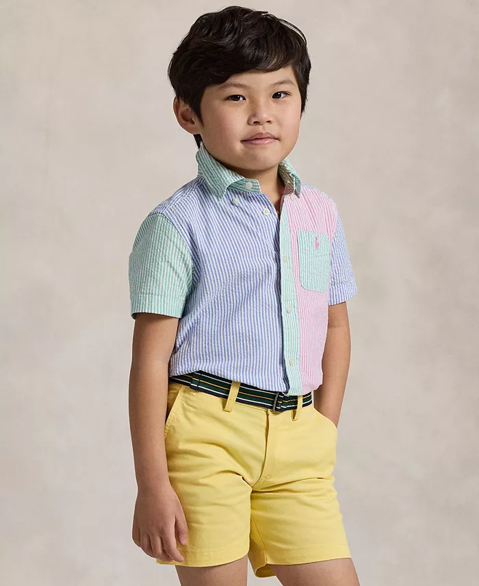 

Полосатая рубашка из сирсакера для малышей и маленьких мальчиков Polo Ralph Lauren, мультиколор