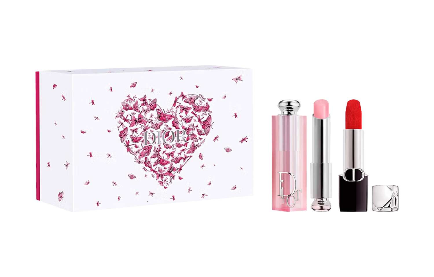 DIOR Набор помад heartbeat red в коробке, стойкие увлажняющие, 3.2g+3.4g — фото 4