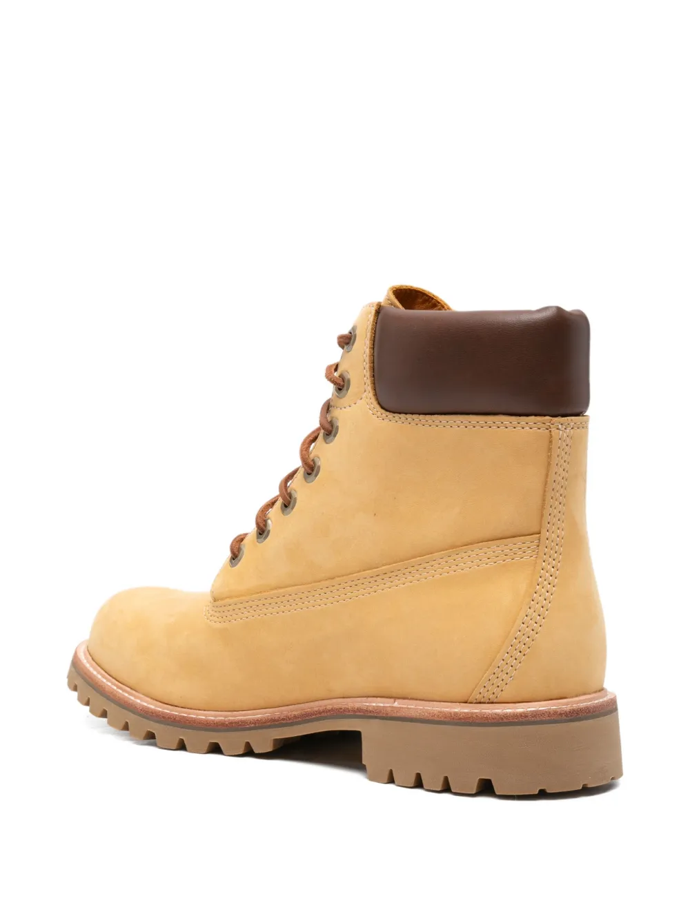 Ботинки из нубука на шнуровке с каблуком 35 мм Timberland, бежевый — фото 3