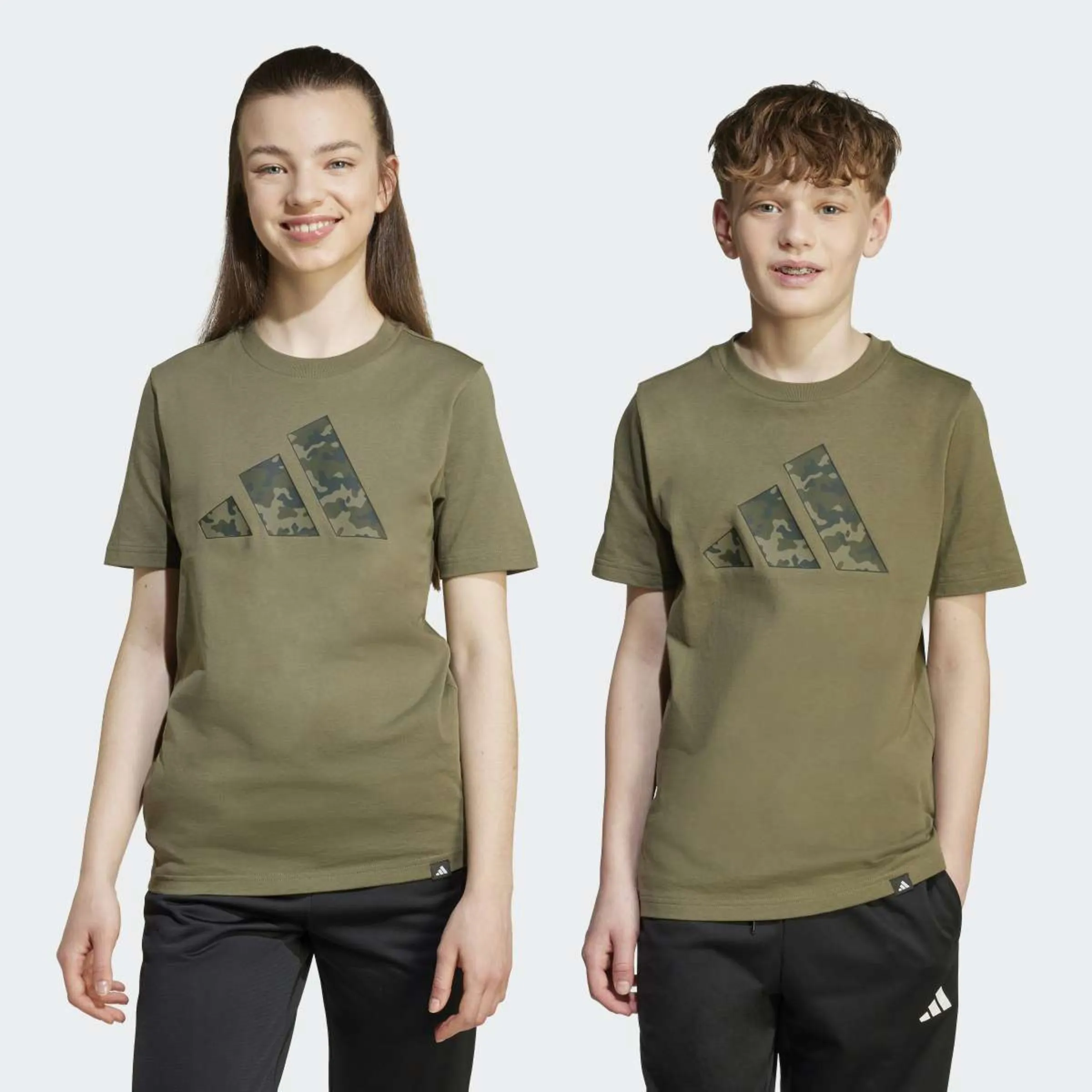

Детская футболка с камуфляжным принтом Kids Adidas, зеленый