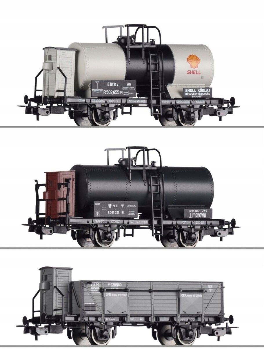 

3 грузовых вагона Дебрецен/PKP/CFR, Тиллиг 70051 Tillig