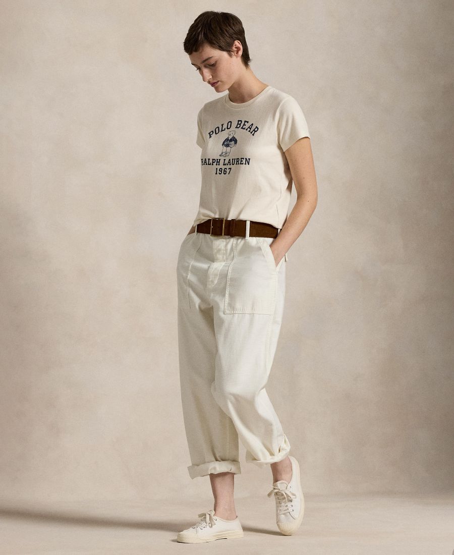 Женская футболка Polo Bear из хлопкового трикотажа Polo Ralph Lauren, Deckwash White — фото 4