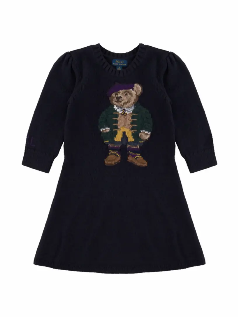 

Вязаное платье Polo Bear Ralph Lauren, тёмно-синий