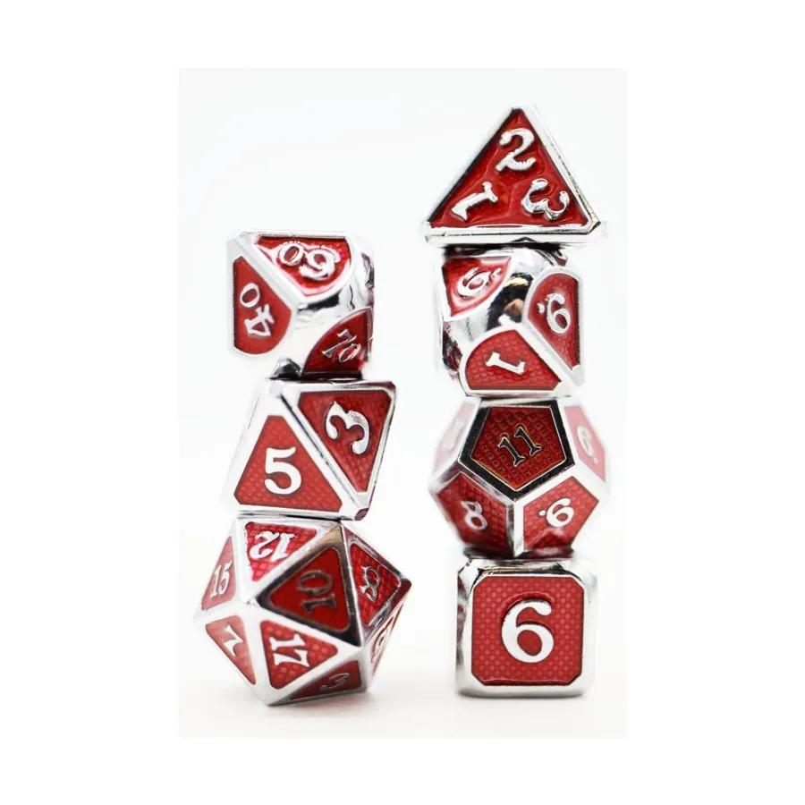 

Поликомплект — малиновая сетка (7), Dice Sets - Metal (Foam Brain Games)