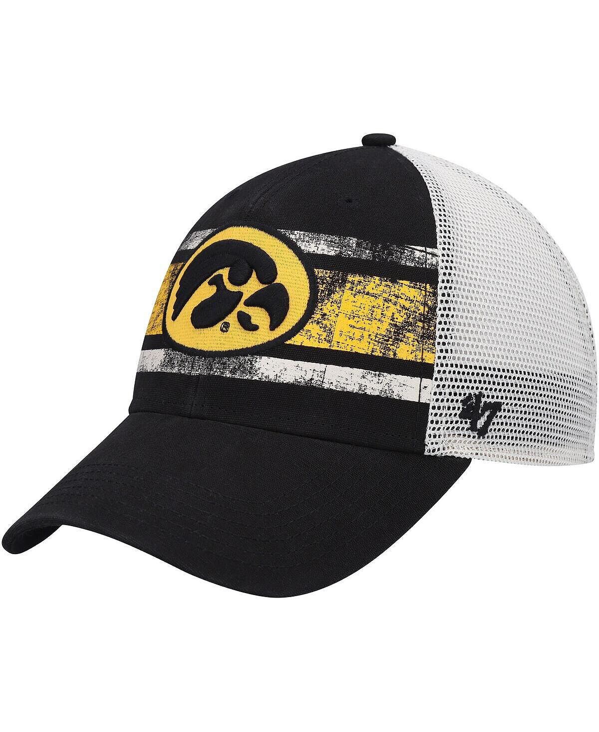

Мужская черно-белая кепка Iowa Hawkeyes Interlude MVP Trucker Snapback '47 Brand