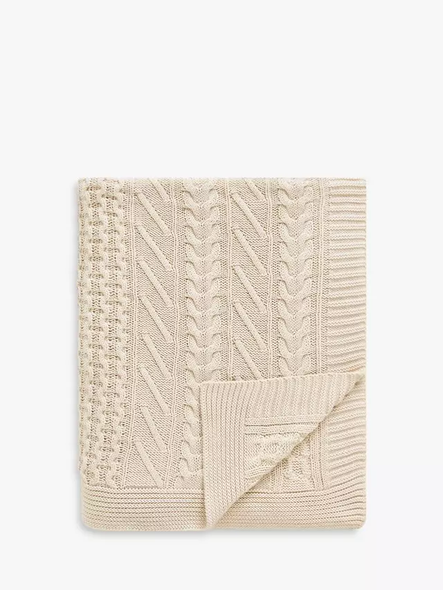 

Плед John Lewis Cable Knit Cotton, кремовый