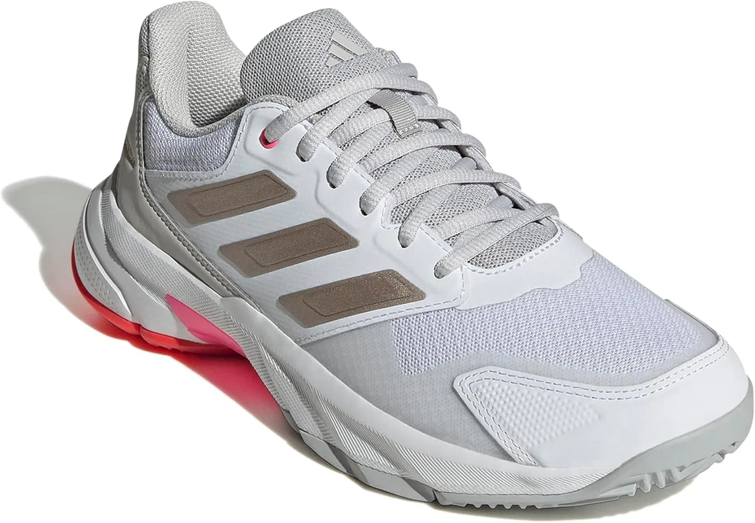 Кроссовки теннисные Adidas CourtJam Control 3, White/Iron Metallic/Lucid Red — фото 4
