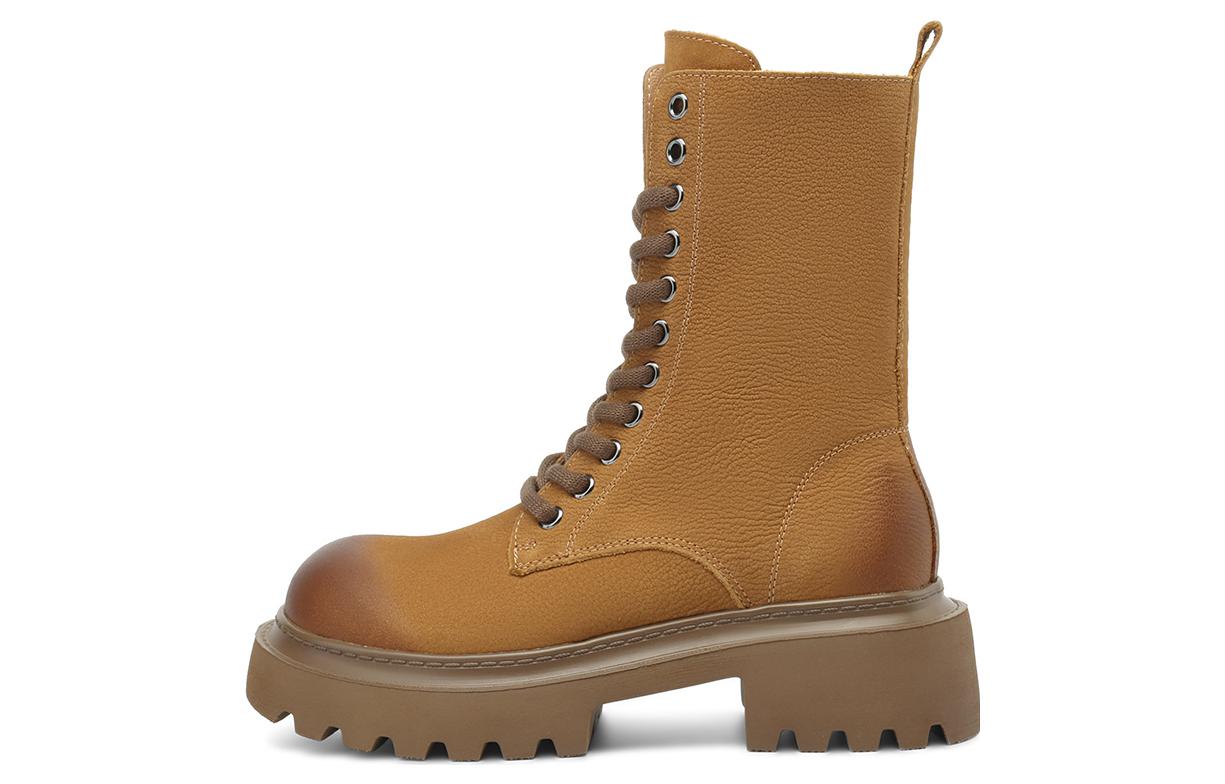 Rosa Bianca Жёлтые утеплённые ботинки Big Yellow Boots Crew Martin высотой 5,5 см, цвет Yellow (Fleece-Lined) — фото 3
