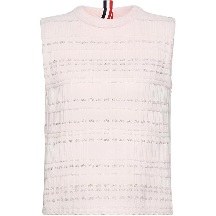 

Хлопковый жилет из ткани seersucker THOM BROWNE, светло-розовый