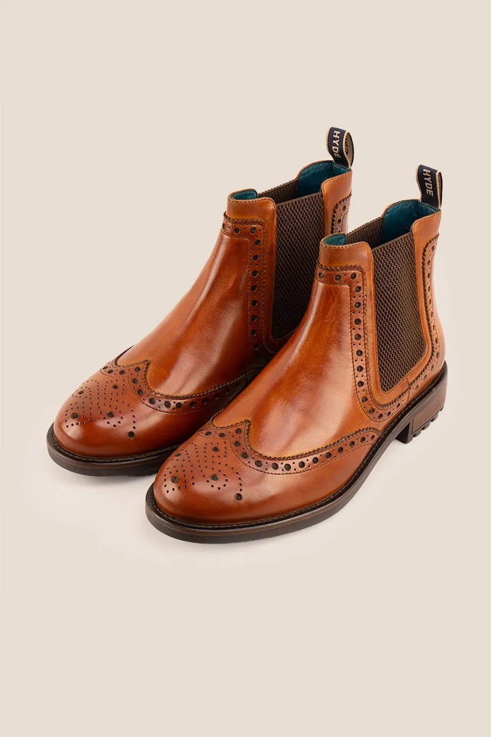 Челси ботинки brogue Oswin Hyde, бежевый — фото 2