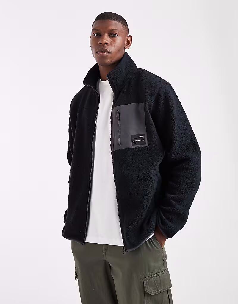 

Флисовая куртка на молнии черного цвета Jj Rebel