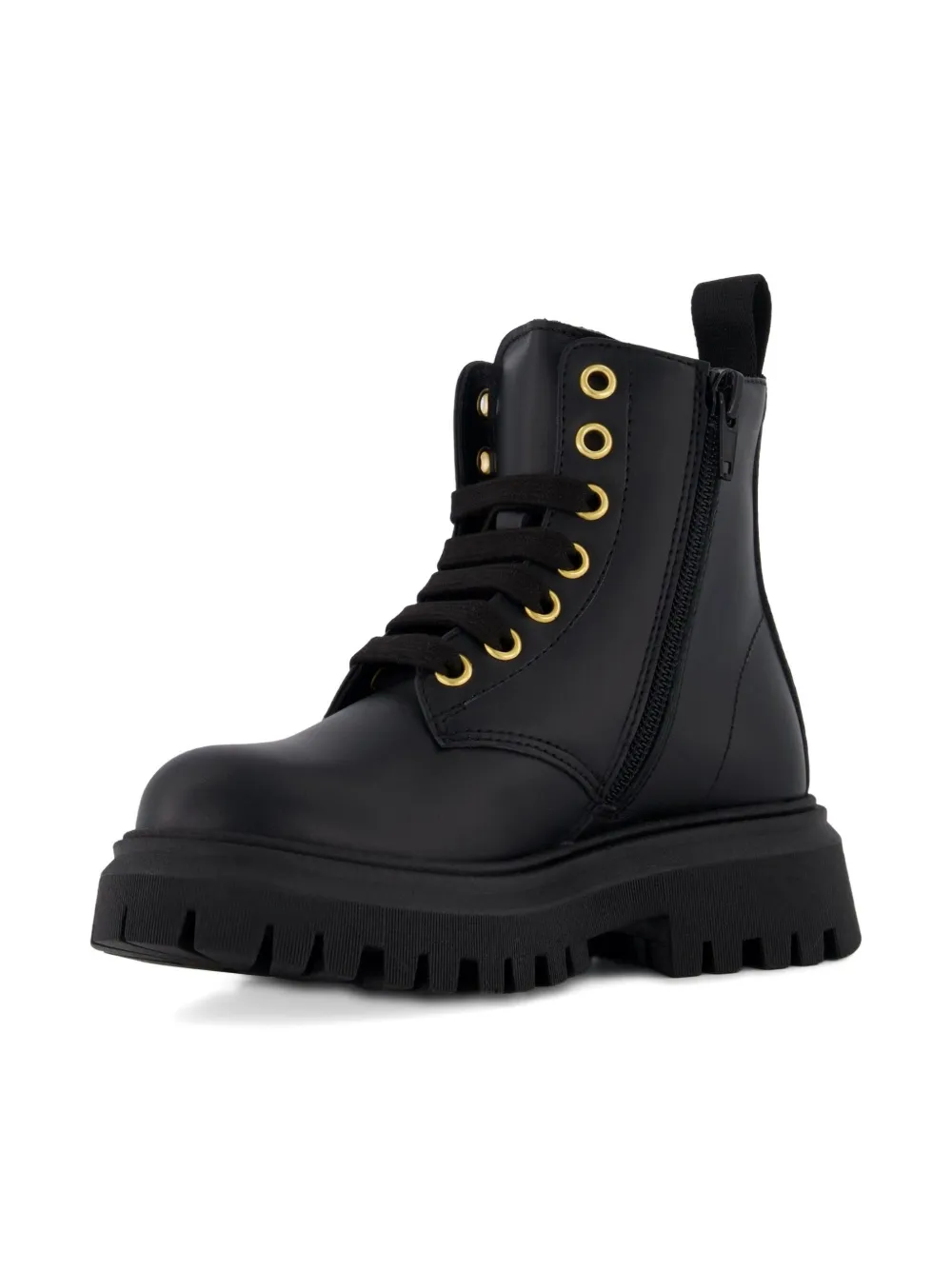 

Ботинки на шнуровке с сердечками Moschino Kids, черный