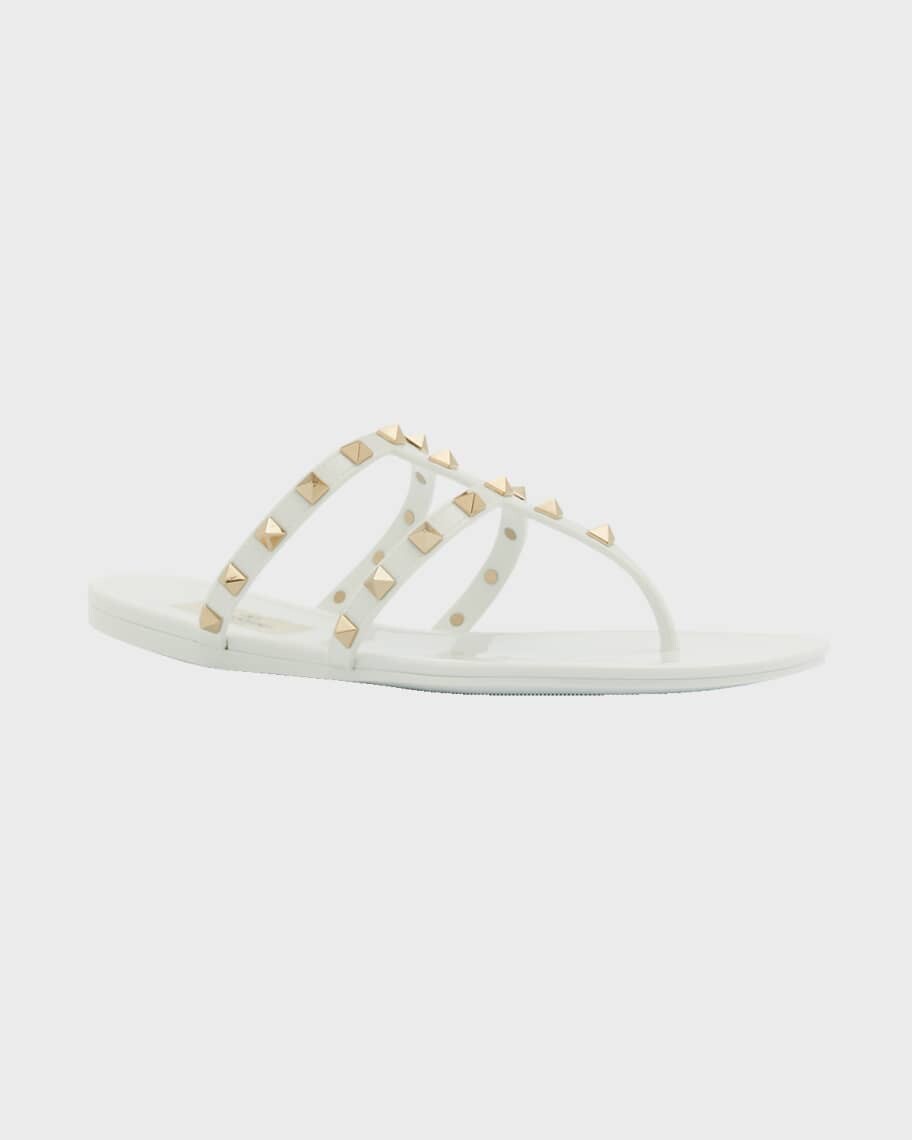 Сандалии Rockstud с Т-образным ремешком на плоской подошве Valentino Garavani — фото 3