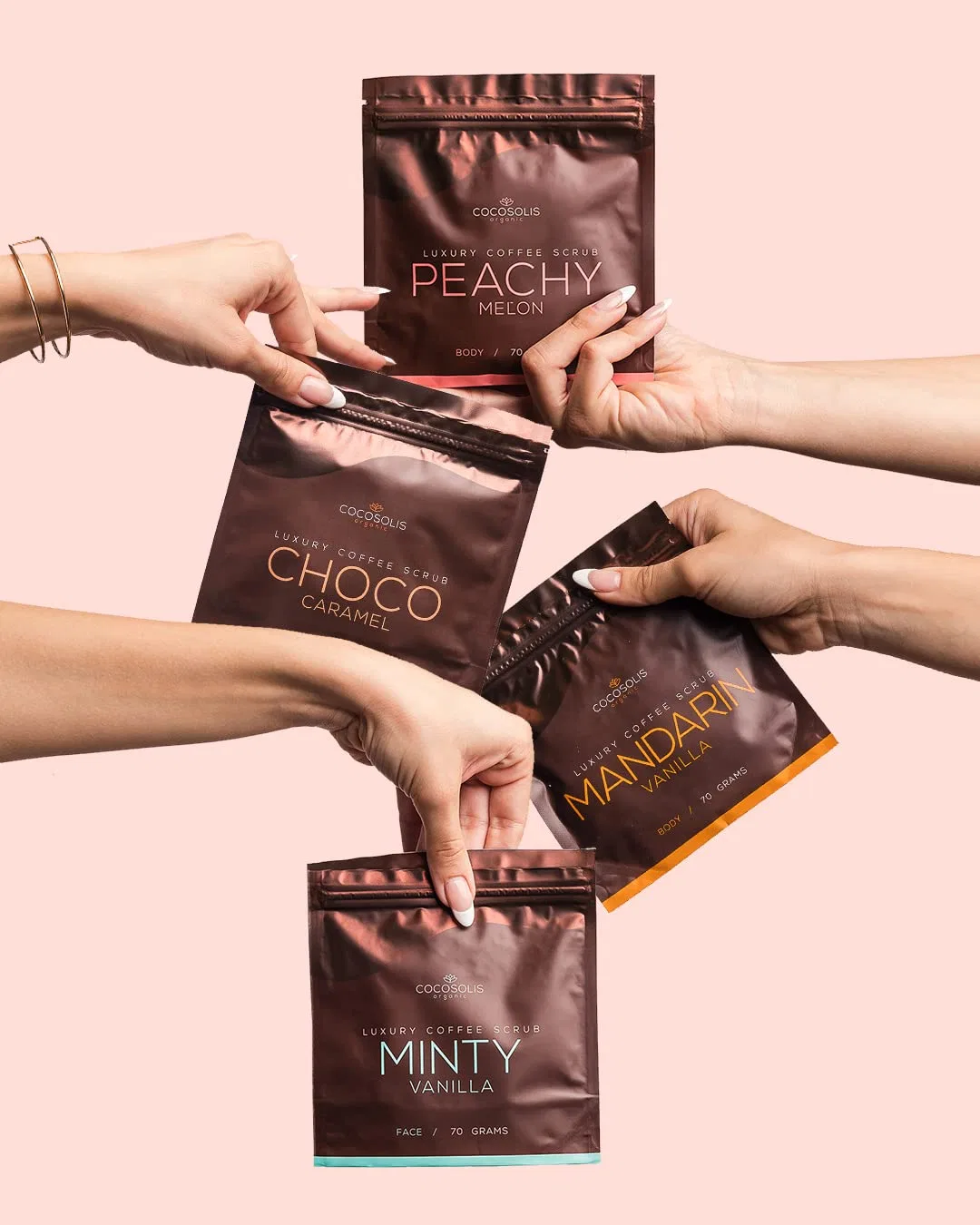 Набор кофейных скрабов для тела и лица COCOSOLIS SCRUB, 4 шт. (280 г) Cocosolis — фото 3