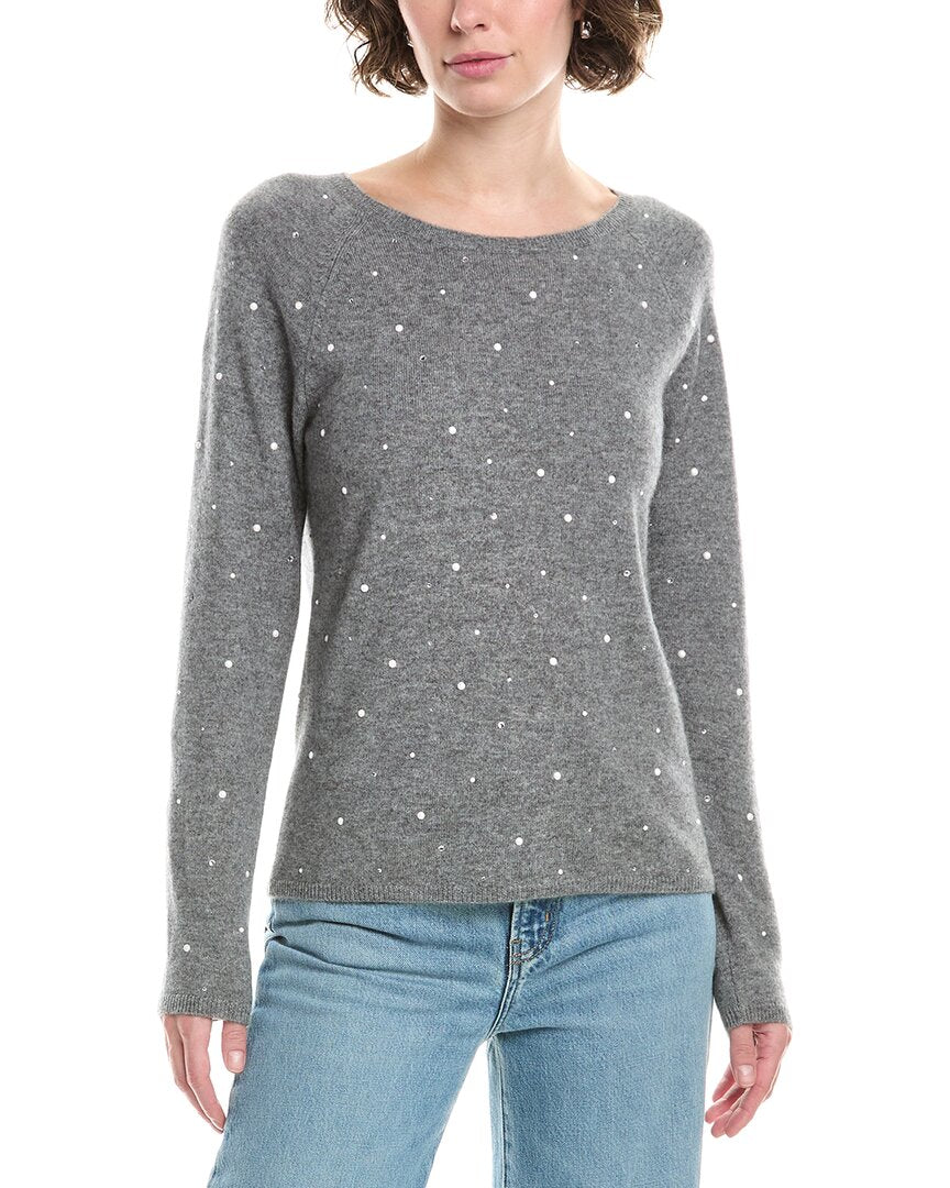 

Кашемировый свитер с жемчужными и стразами InCashmere, серый