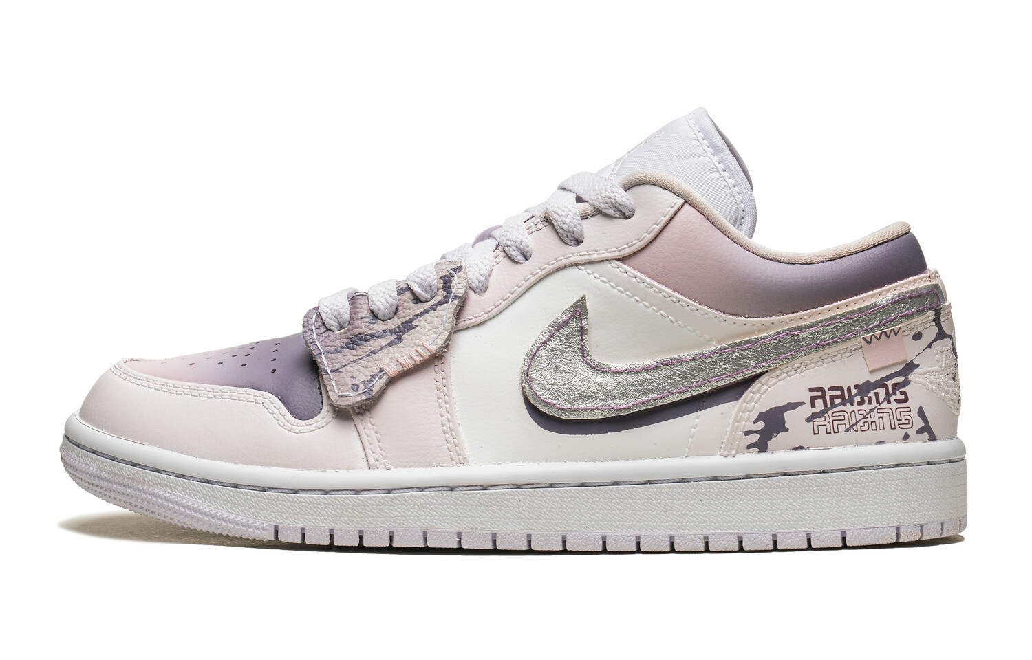 

Кроссовки Air Jordan 1 Vintage Basketball Shoes Women's Low-top Silver/white/purple, фиолетовый