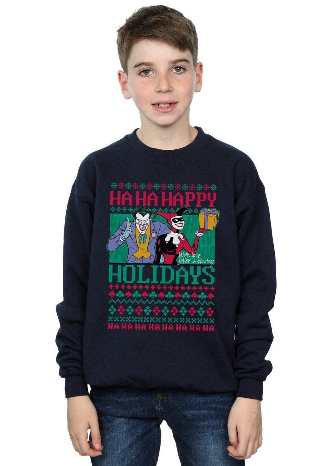 

Толстовка «Джокер и Харли Квинн Ха Ха» Happy Holidays DC Comics, темно-синий