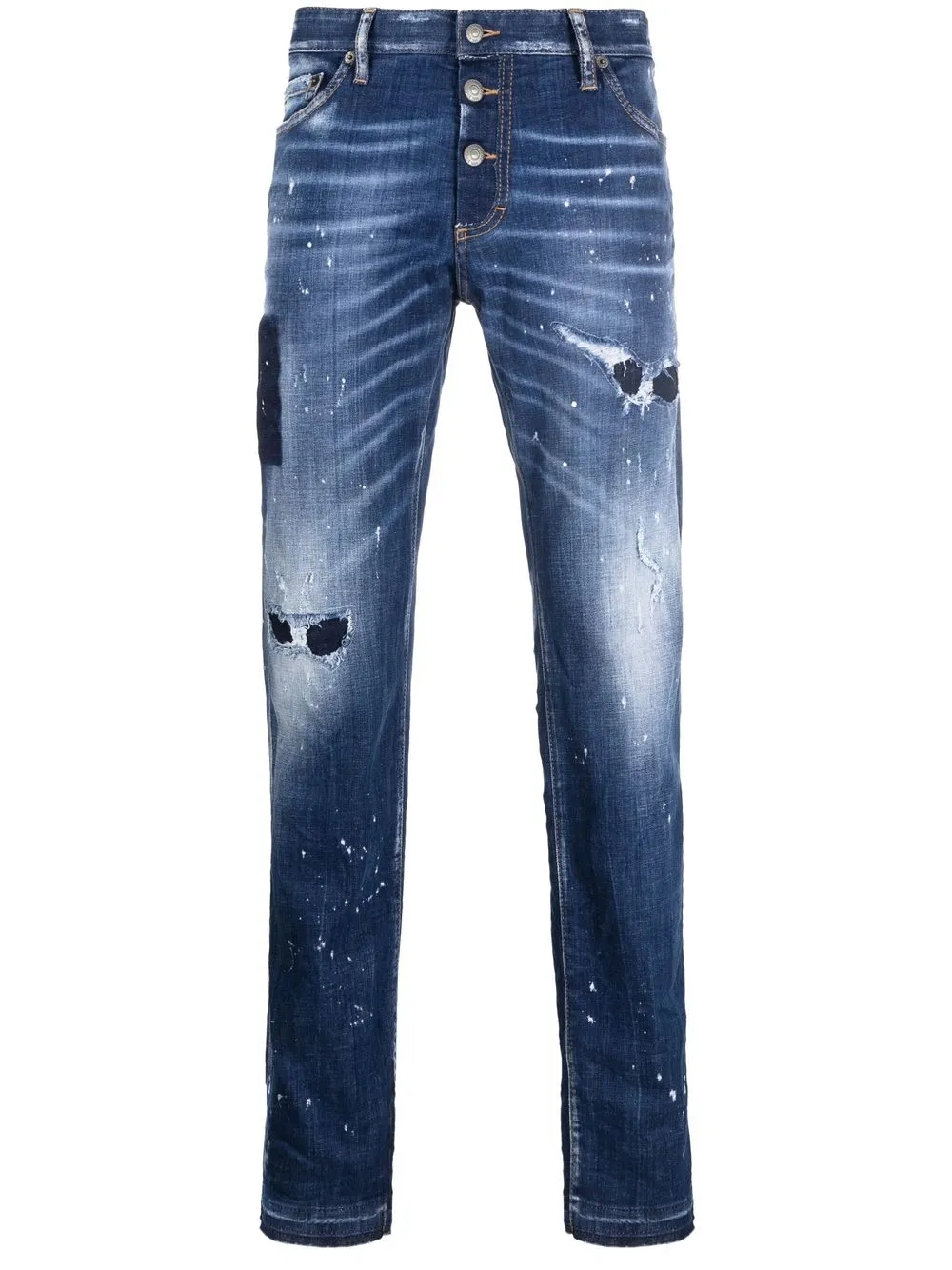 

Джинсы с эффектом разбрызганной краски DSQUARED2, синий