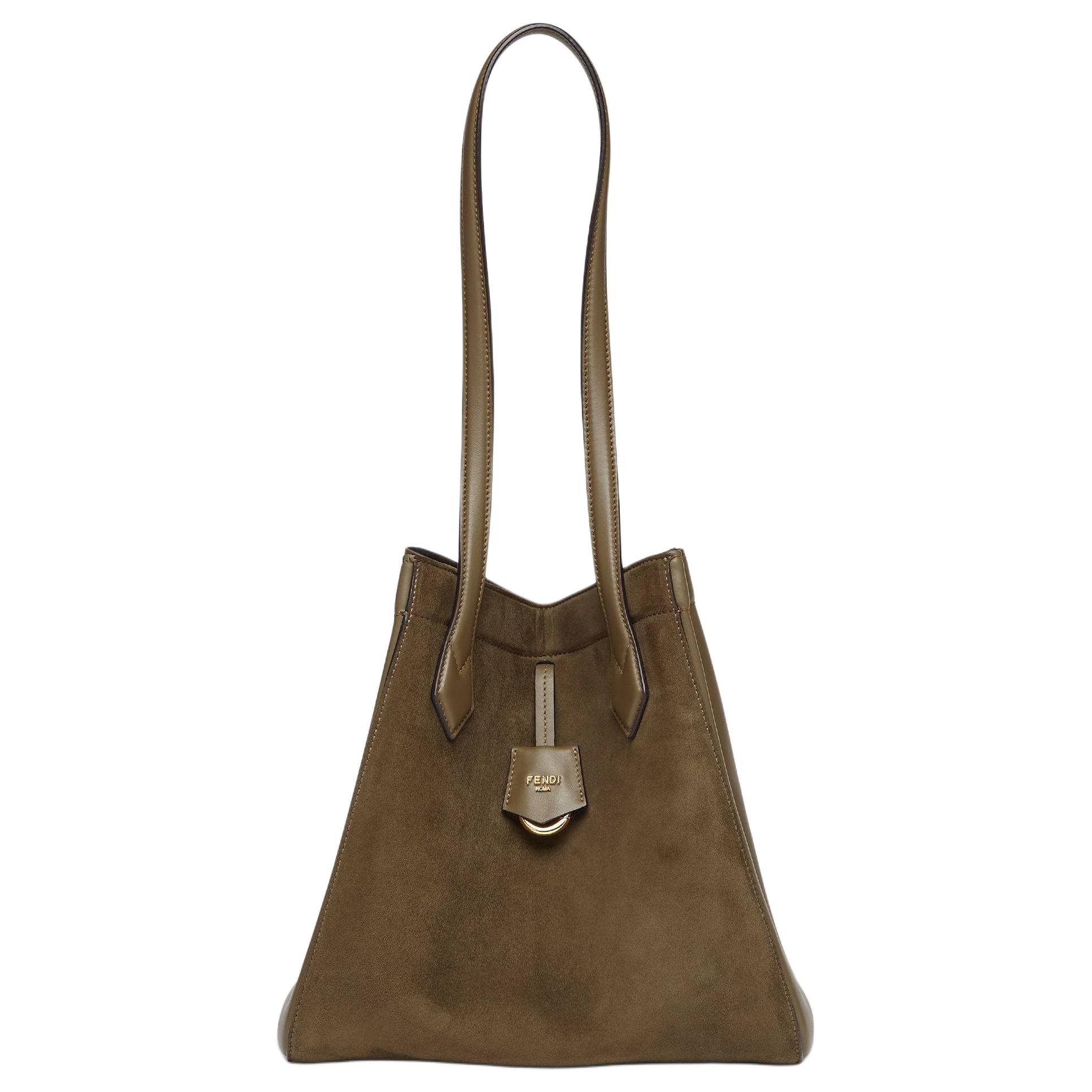 

Сумка через плечо из козьей кожи оригами для женщин тёмно-зелёная FENDI