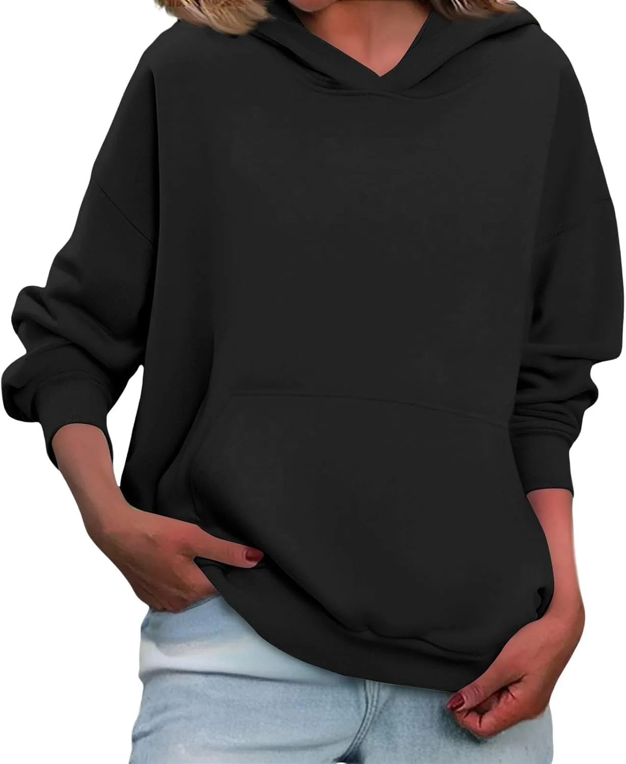 

Свитшот для женщин Casual Oversized с круглым вырезом Shusuen