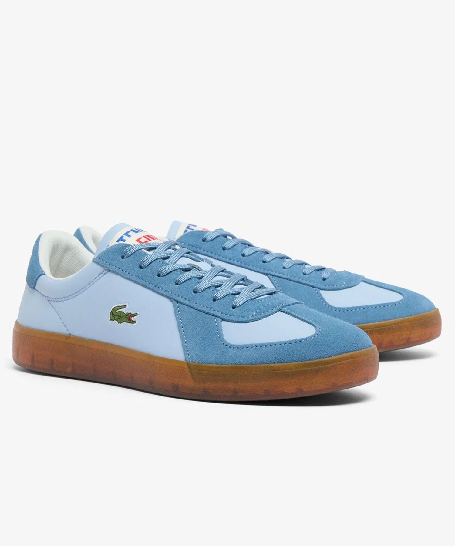 Мужские кожаные кроссовки с замшевыми вставками LACOSTE BASESHOT PRO 126 1 SMA голубые