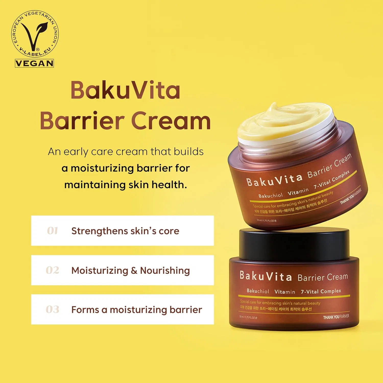 Крем для лица Thankyou Farmer — Веганский дневной и ночной «BakuVita Barrier Cream» от — фото 2