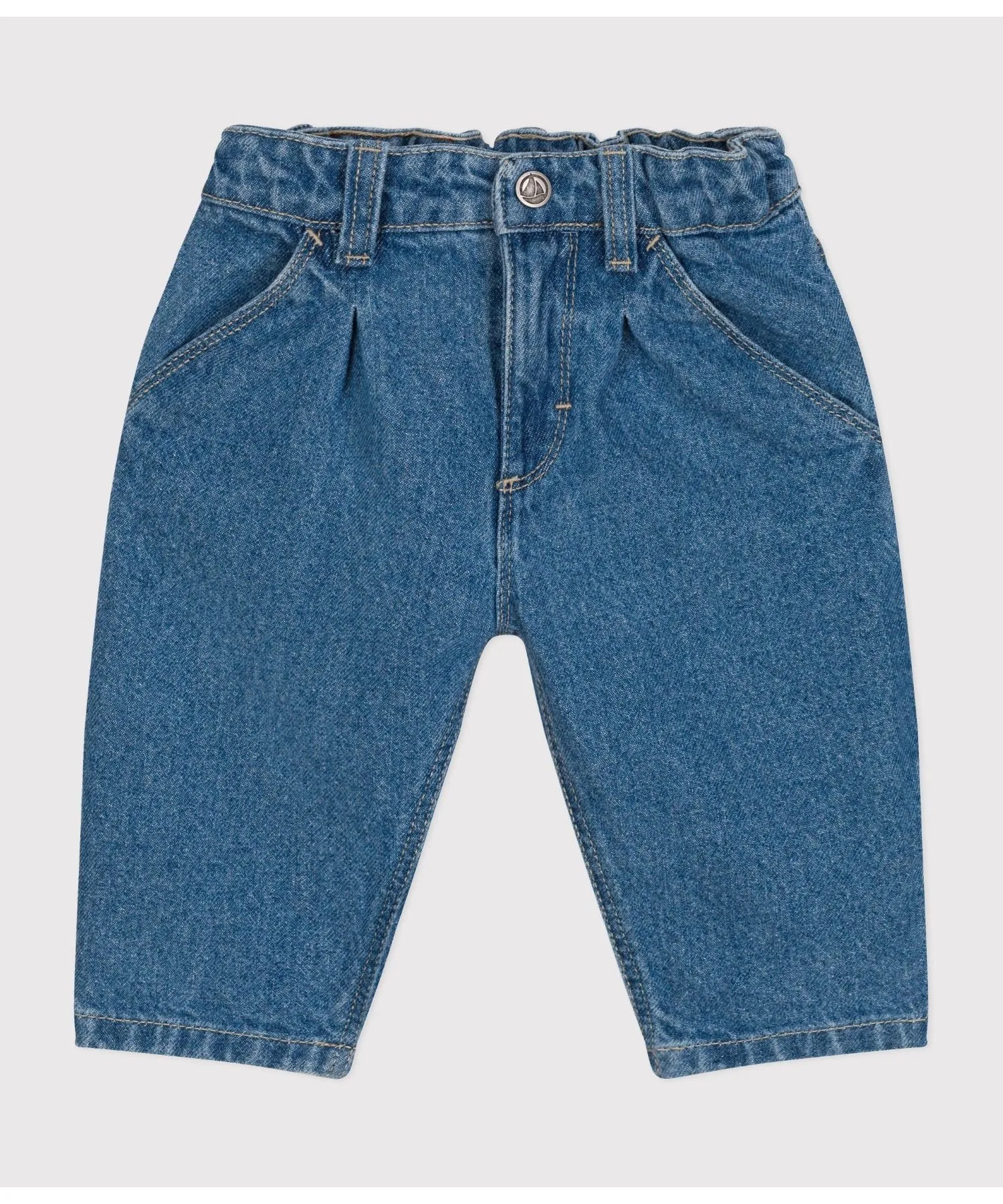 Джинсовые брюки PETIT BATEAU, Light blue — фото 3