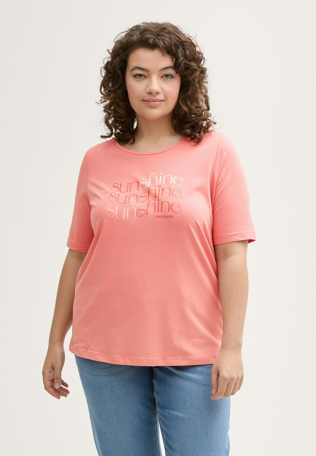 

Футболка с принтом PLUS SIZE TOM TAILOR, коралловый