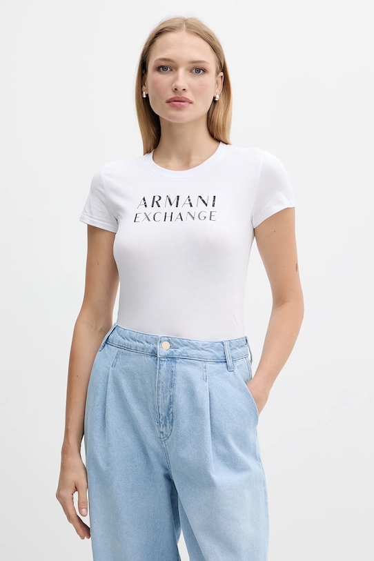 

Хлопковая футболка Armani Exchange, белый