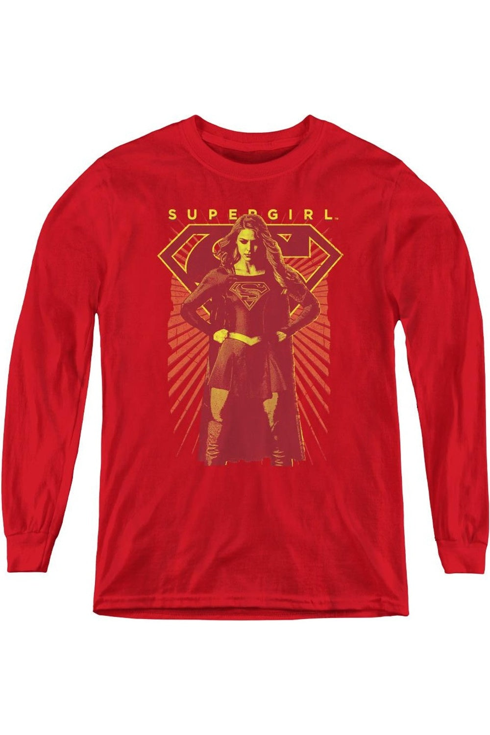 

Футболка с длинным рукавом Supergirl Ready Set Youth Gildan, красный