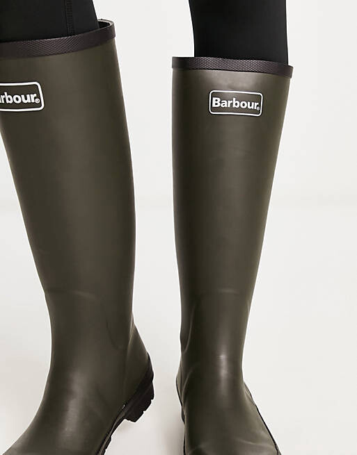 Женские высокие резиновые сапоги Barbour Abbey, оливковый