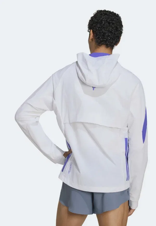 Куртка тренировочная Adidas Performance Adizero jkt m, белый/солнечный фиолетовый — фото 3