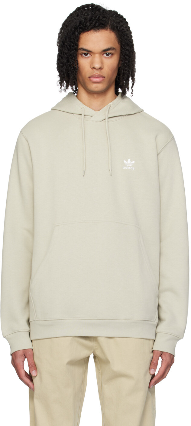 

Бежевая вышитая толстовка с капюшоном Adidas Originals