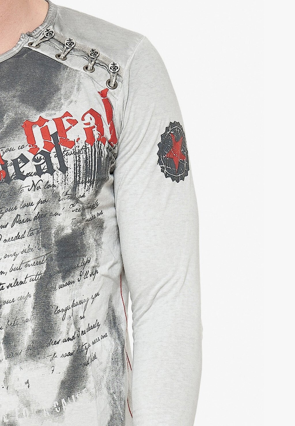 

Топ с длинными рукавами MIT FRONT-PRINT Rusty Neal, серый